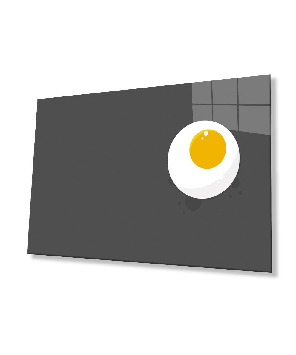 Yumurta Cam Tablo  4mm Dayanıklı Temperli Cam Egg Glass Wall Art