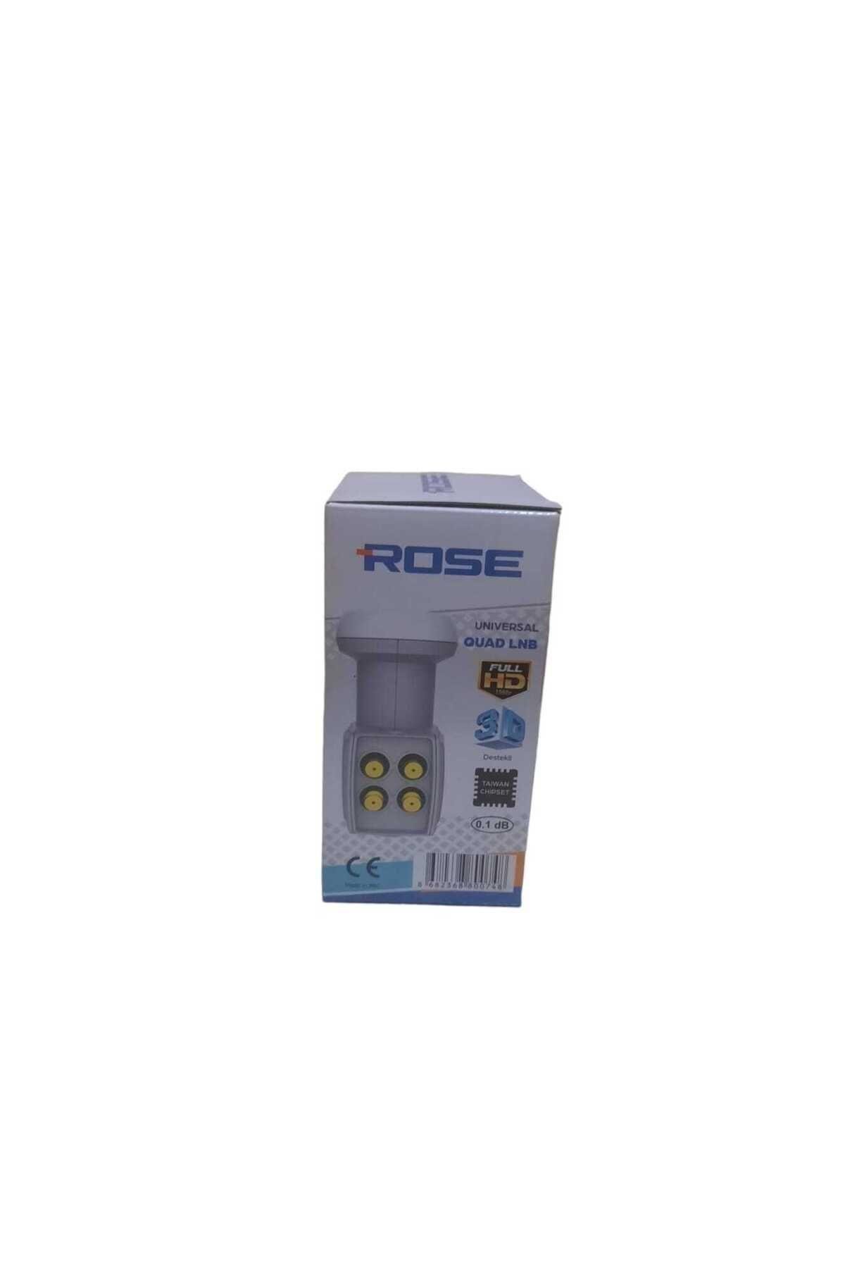 80 CM DELİKLİ ÇANAK ANTEN ROSE DÖRTLÜ LNB 25 METRE KABLO 2 F CONNEKTÖR,