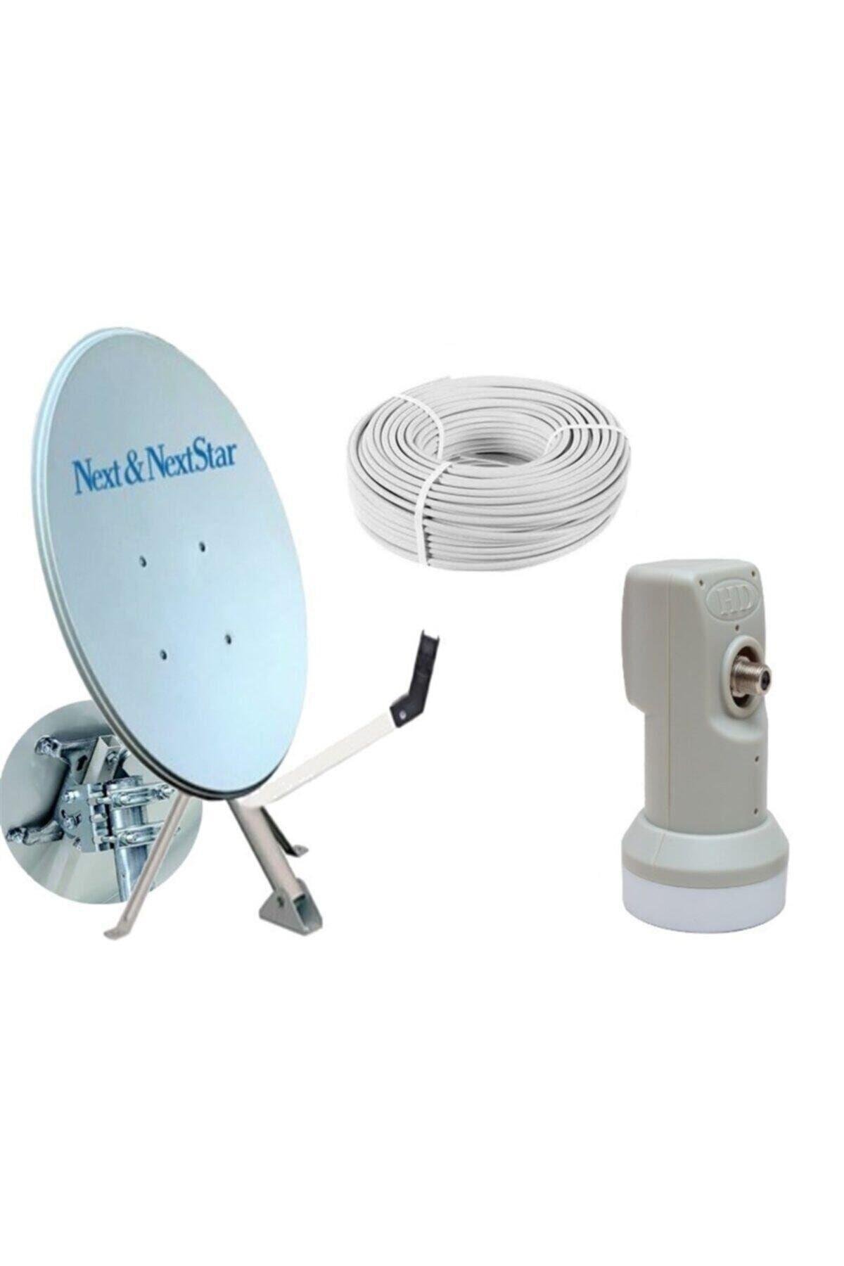 80 Cm Ofset Çanak Anten Full Set+tekli Lnb+ 25 Mt Anten Kablosu 150020