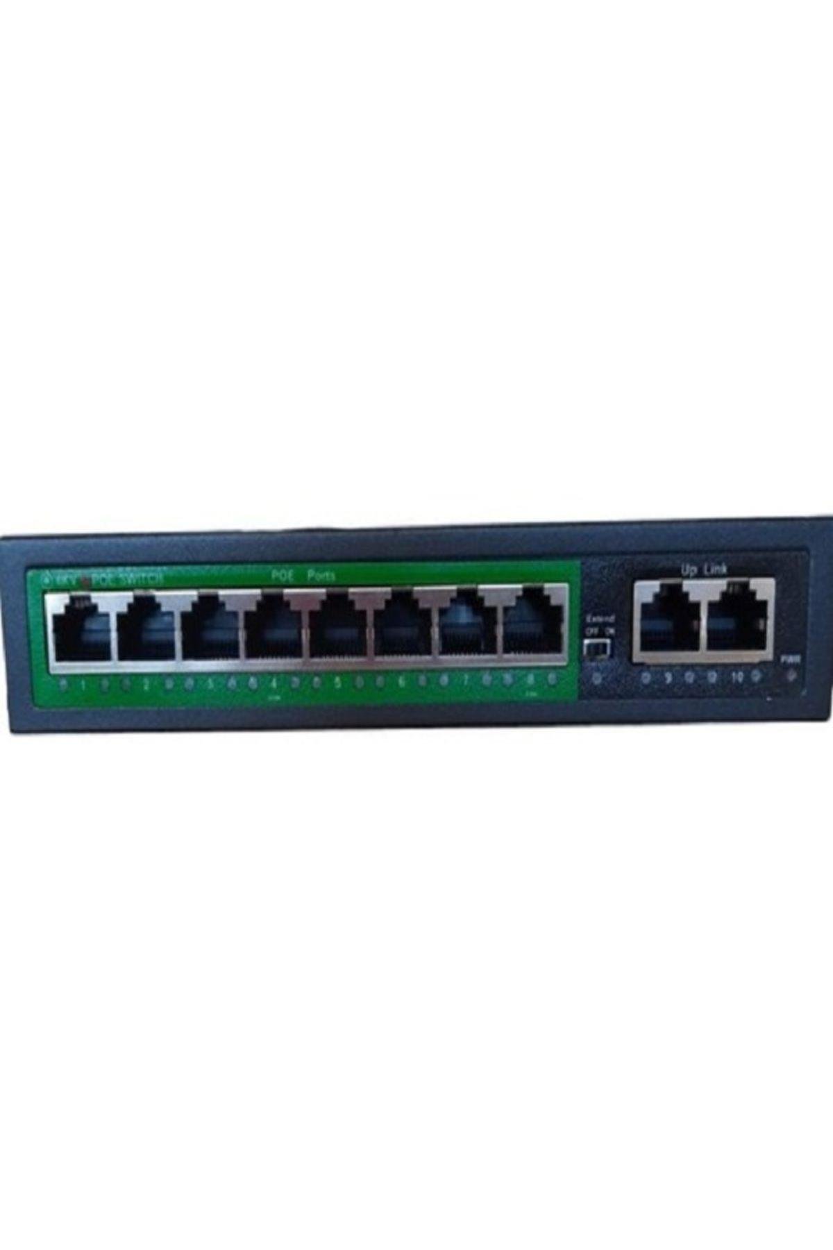 8+2 Port Poe Network Ip Kamera Için 8 Port Swich