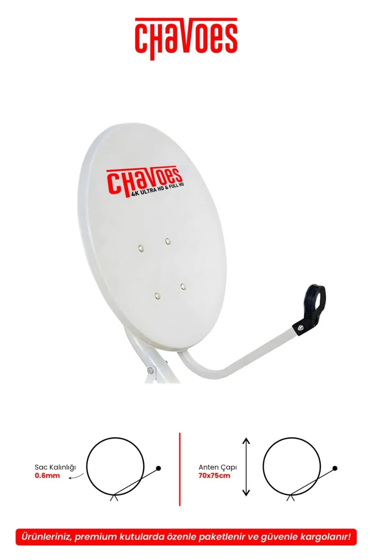 Chavoes 70-75CM Çanak Anten Set 0,6mm 4K Full HD Uyumlu