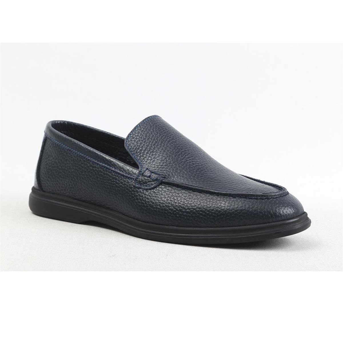 108 LP LACİVERT-SİYAH DERİ LOAFER AYAKKABI--53