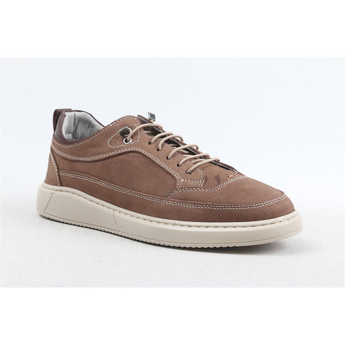 ULUS 014 KUM NUBUK POLİ SNEAKER SPOR AYAKKABI