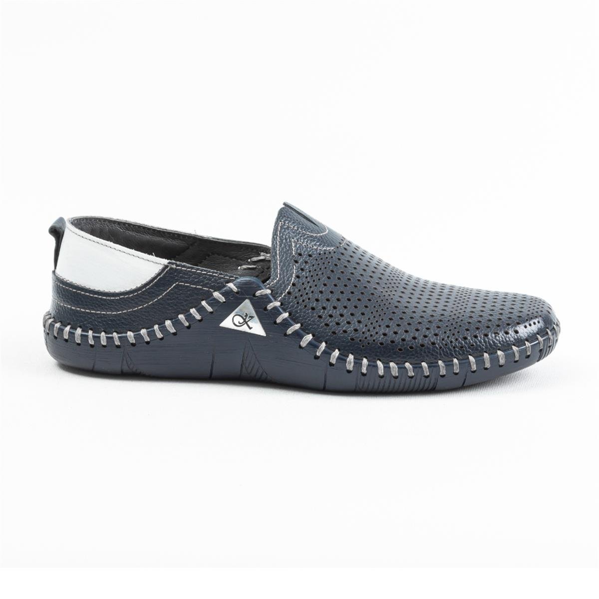Ulus 017 Delikli Lacivert Loafer Ayakkabı