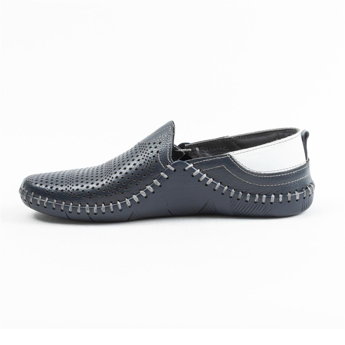 Ulus 017 Delikli Lacivert Loafer Ayakkabı