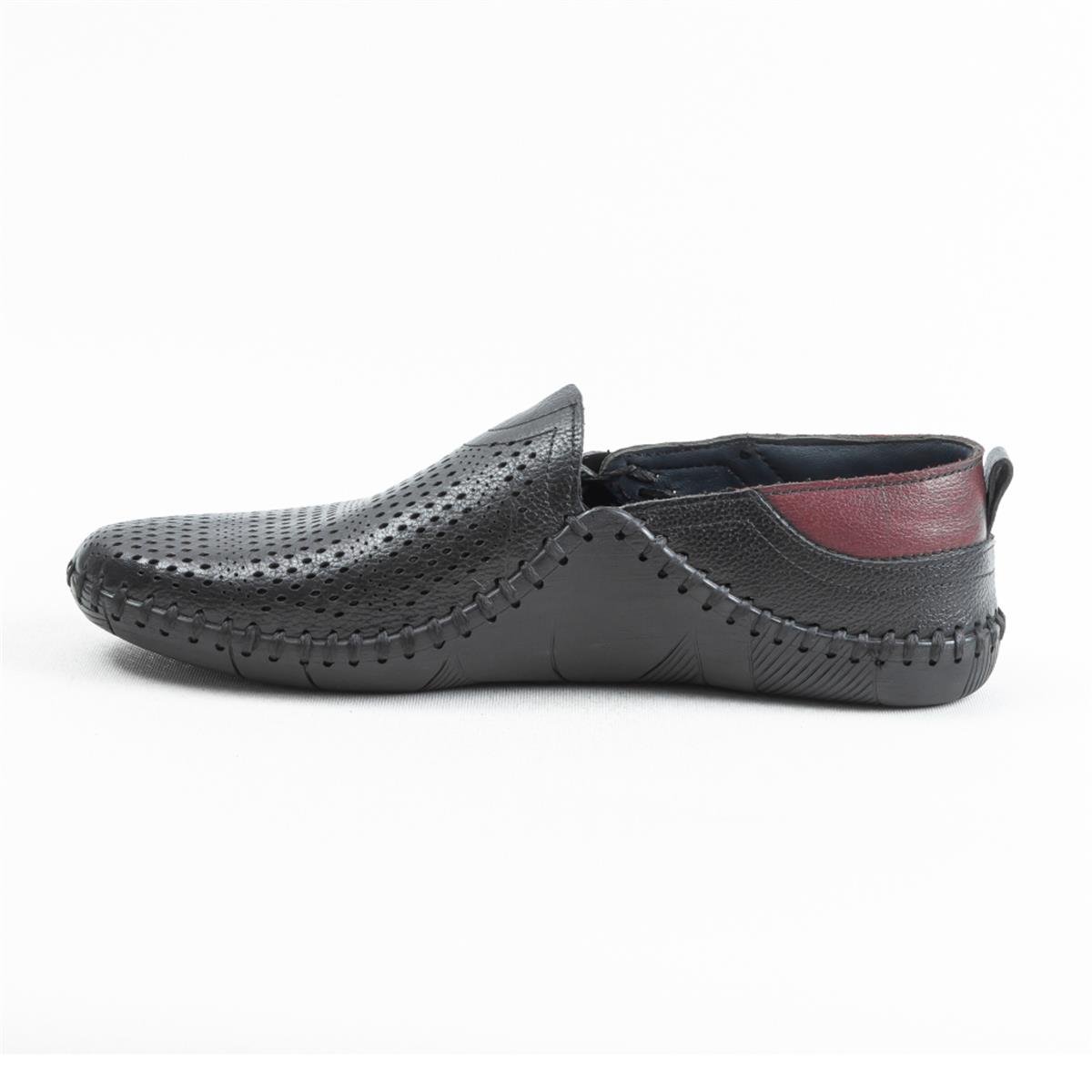 Ulus 017 Delikli Siyah Loafer Ayakkabı