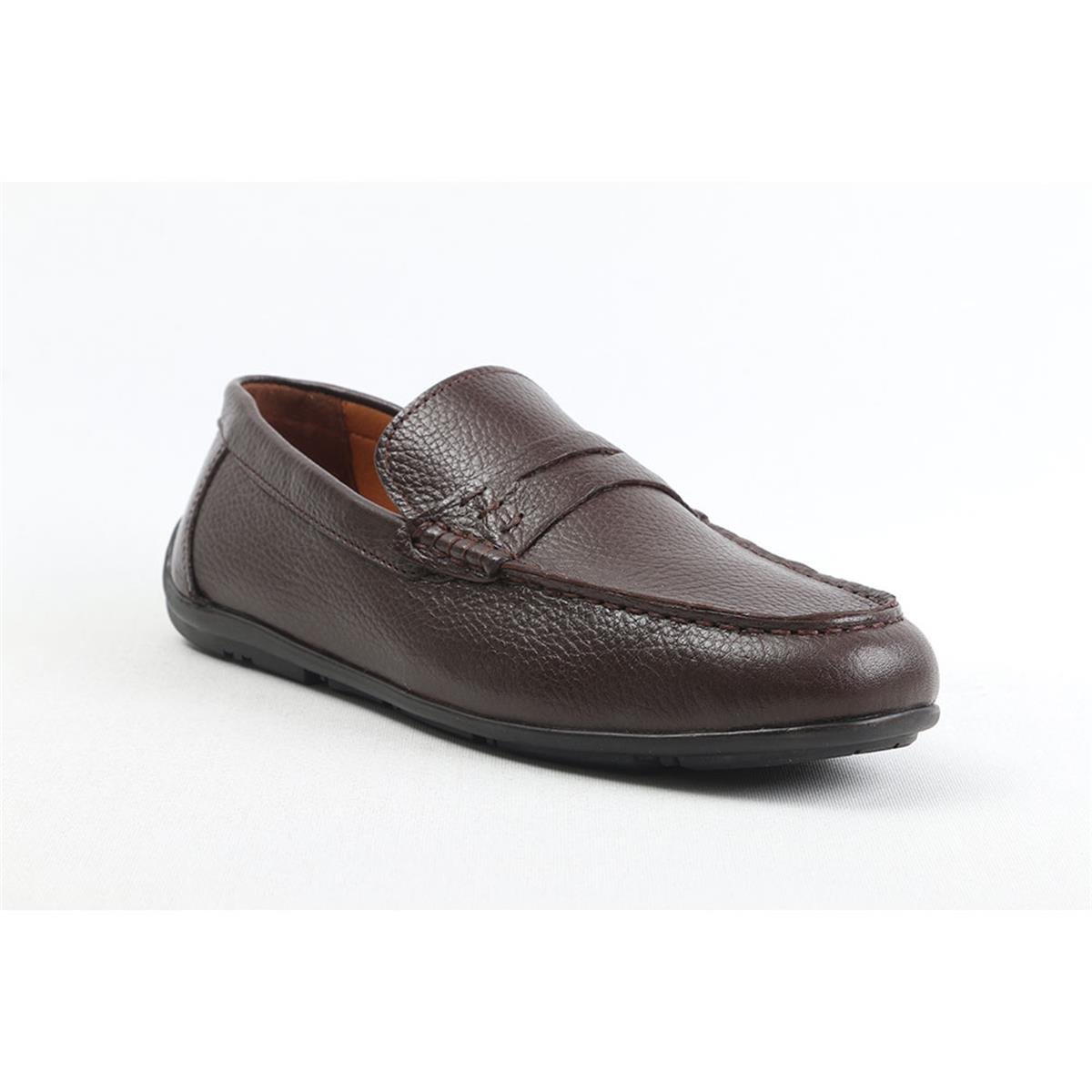 ULUS 077 KUŞAKLI KAHVE FLOTTER LOAFER AYAKKABI