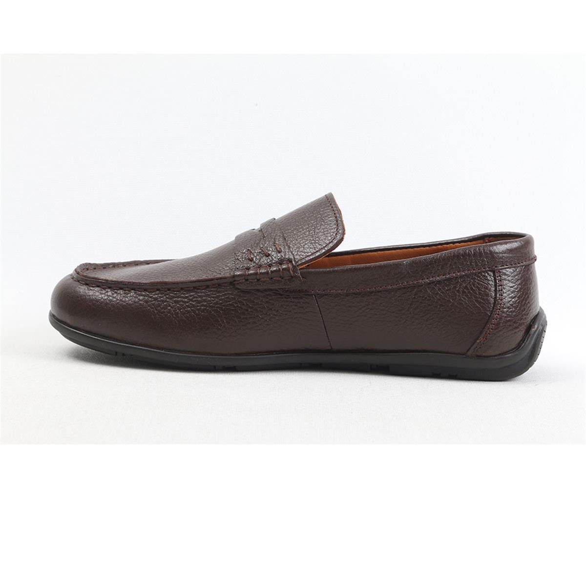 ULUS 077 KUŞAKLI KAHVE FLOTTER LOAFER AYAKKABI