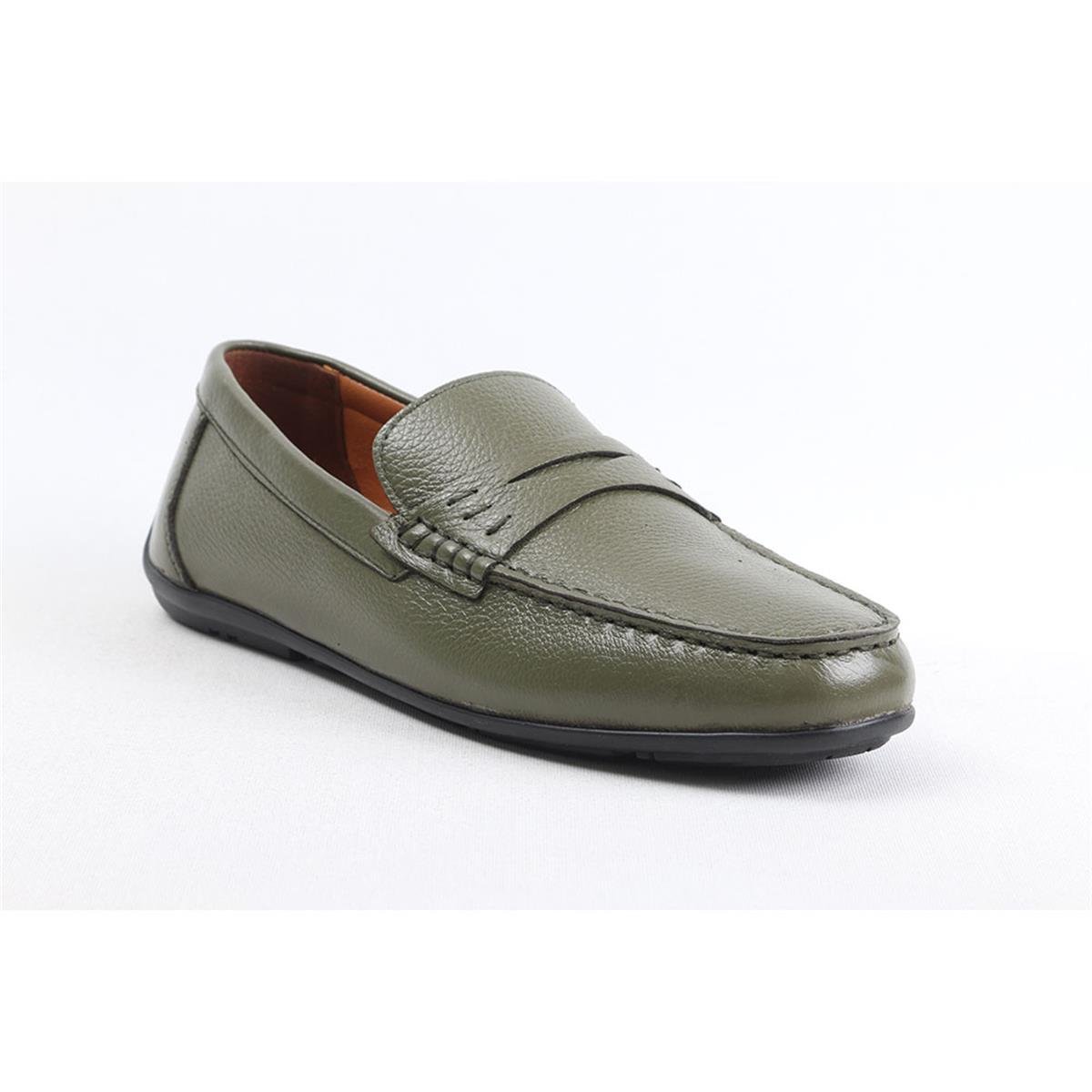 ULUS 077 KUŞAKLI YEŞİL FLOTTER LOAFER AYAKKABI