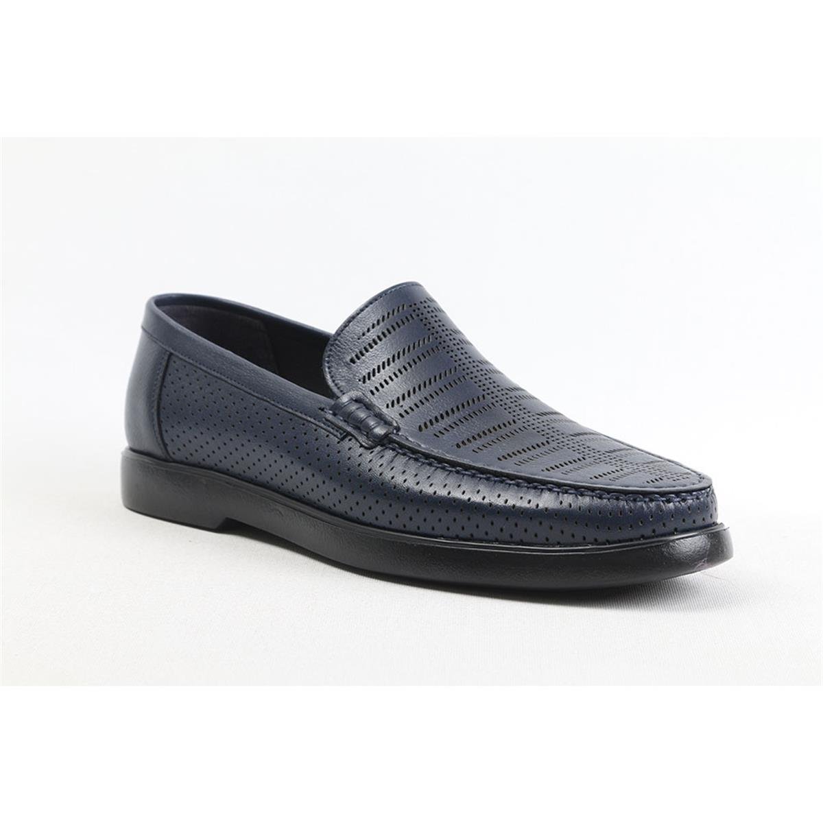 ULUS 1001 DELİKLİ LACİVERT LOAFER AYAKKABI