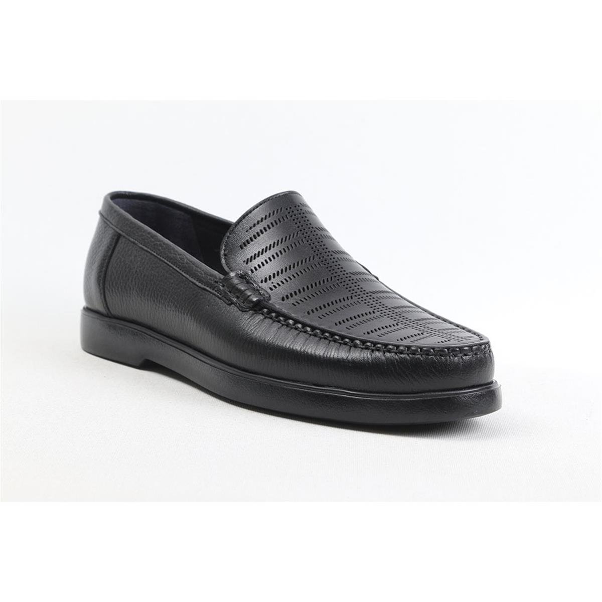 ULUS 1001 DELİKLİ SİYAH LOAFER AYAKKABI