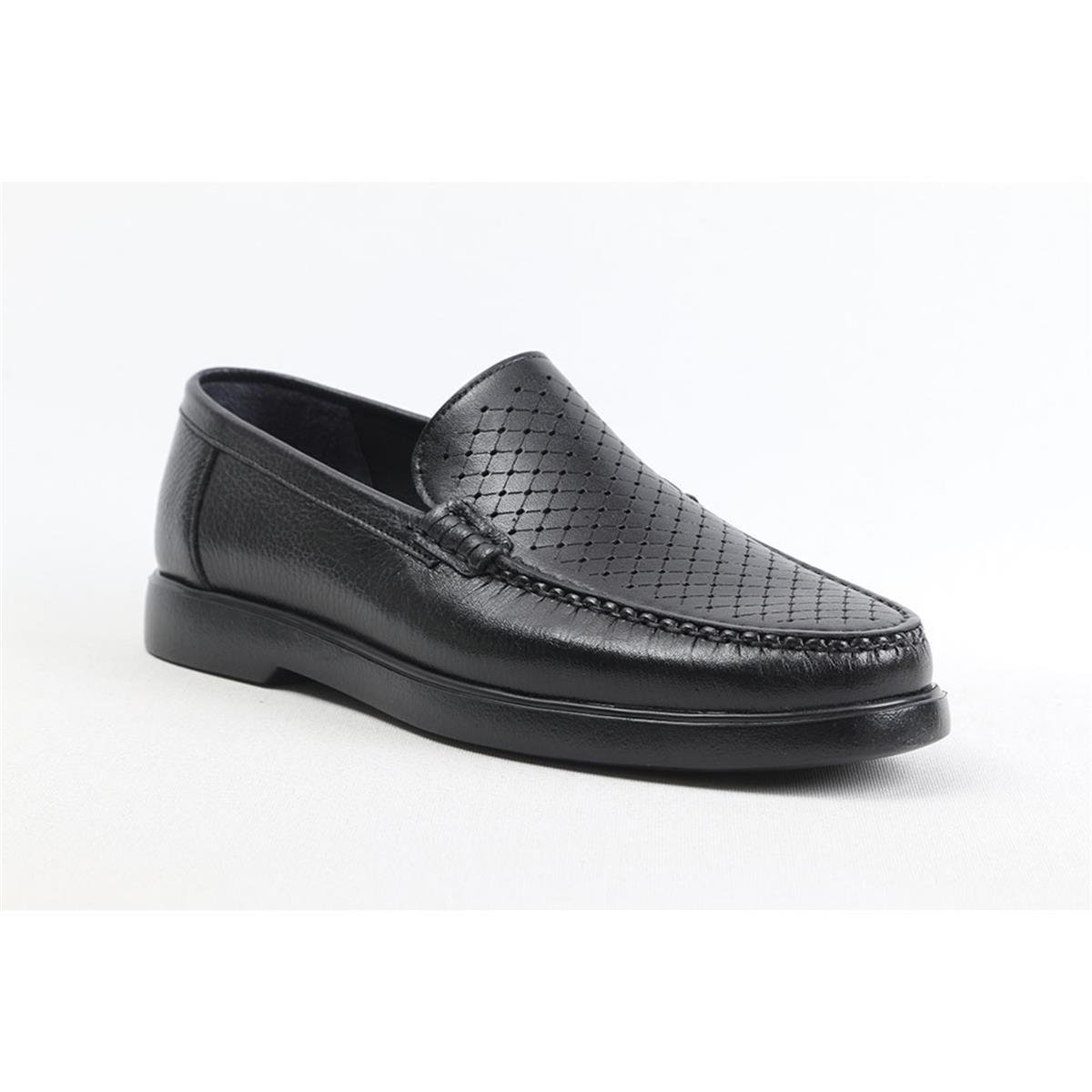 ULUS 1002 DELİKLİ SİYAH LOAFER AYAKKABI