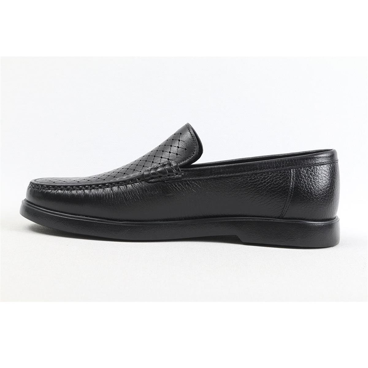 ULUS 1002 DELİKLİ SİYAH LOAFER AYAKKABI