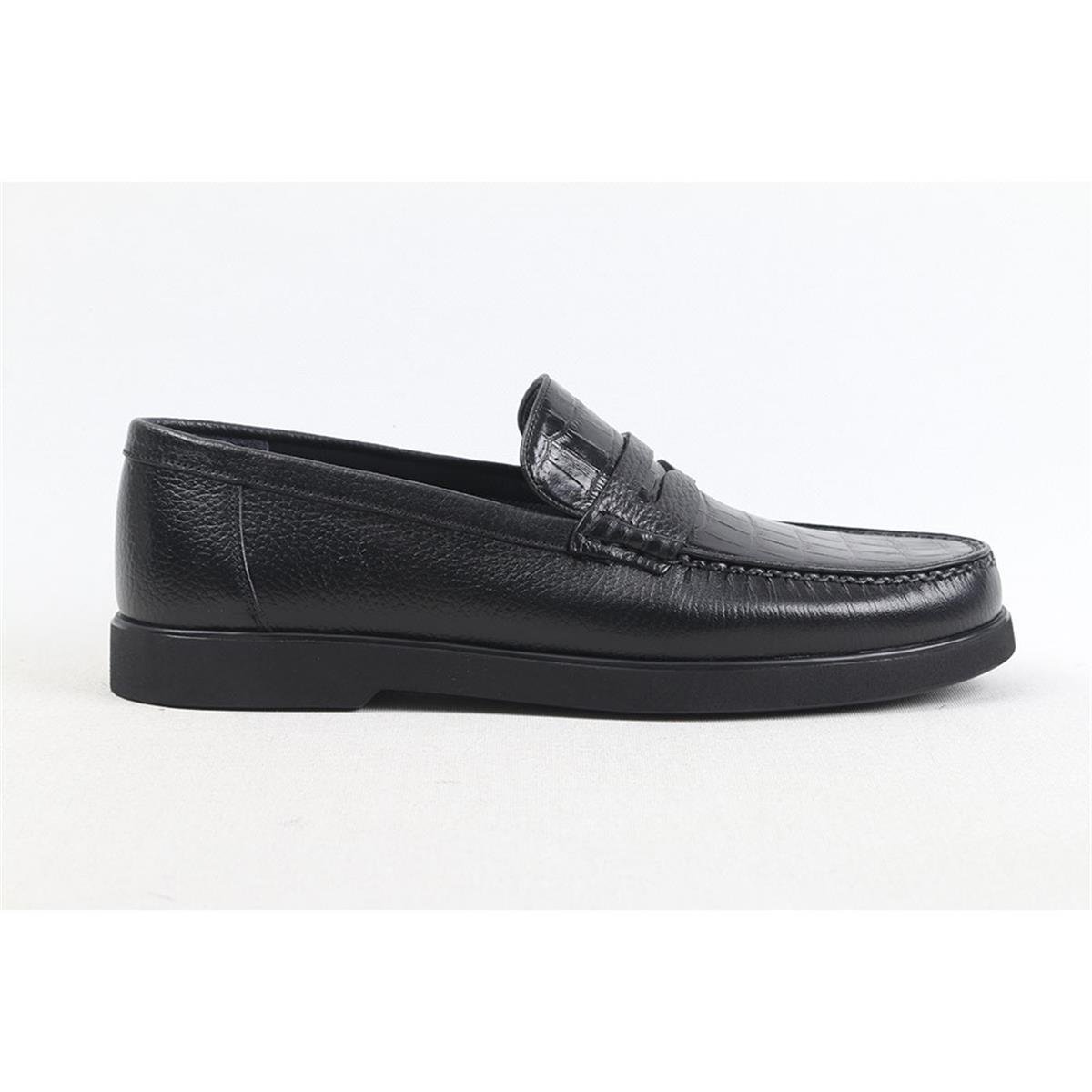 ULUS 1005 FİYONKLU CROCO SİYAH EVA LOAFER AYAKKABI
