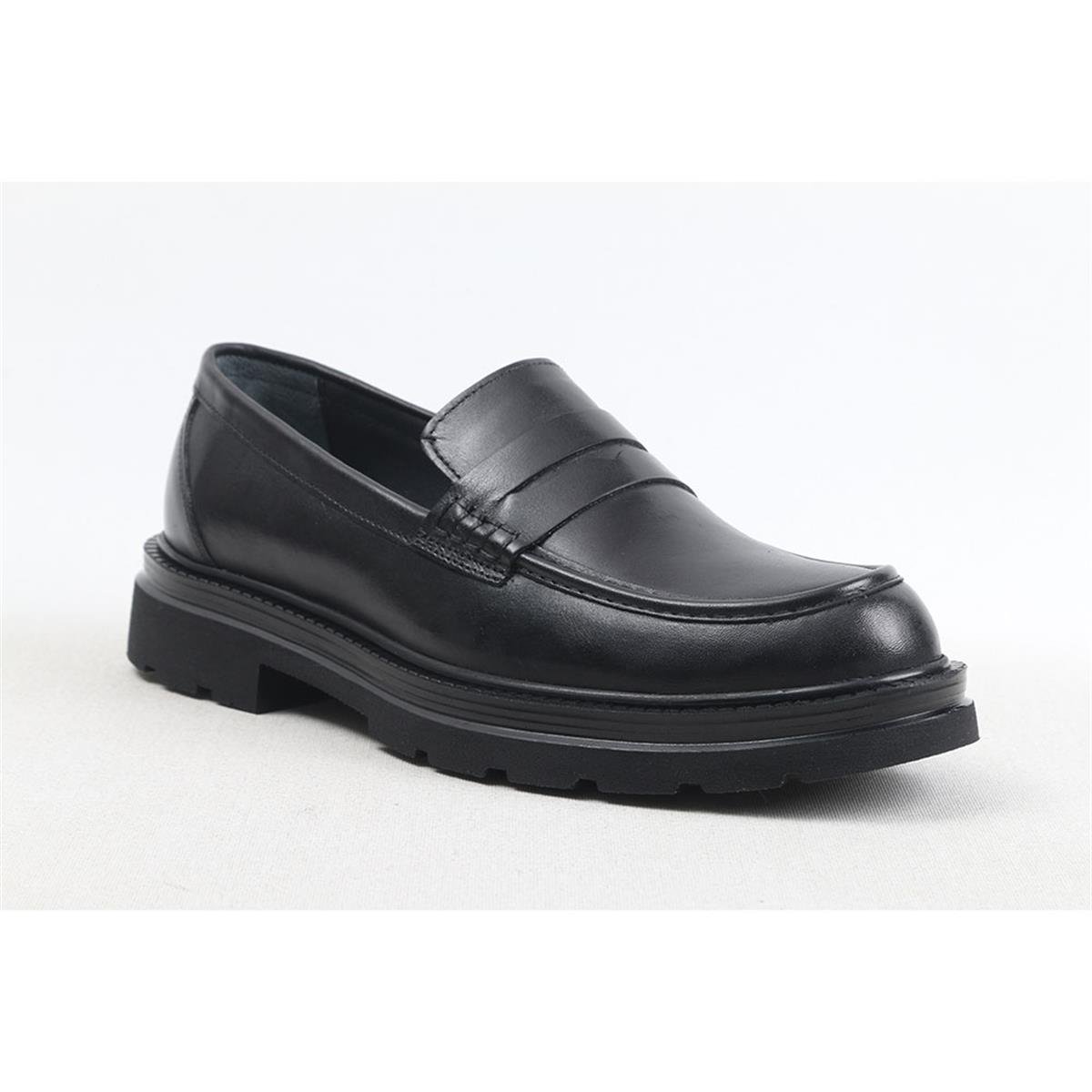 ULUS 1110-2 LOAFER FİYONKLU SİYAH ANTİK CASUAL AYAKKABI