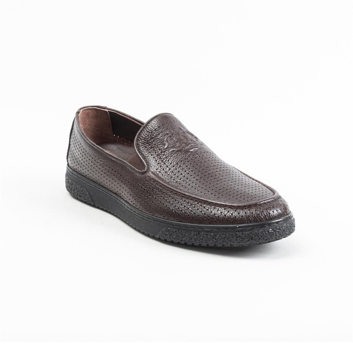 Ulus 1112 Delikli Kahve Poli Loafer Ayakkabı
