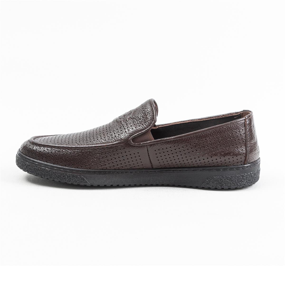 Ulus 1112 Delikli Kahve Poli Loafer Ayakkabı