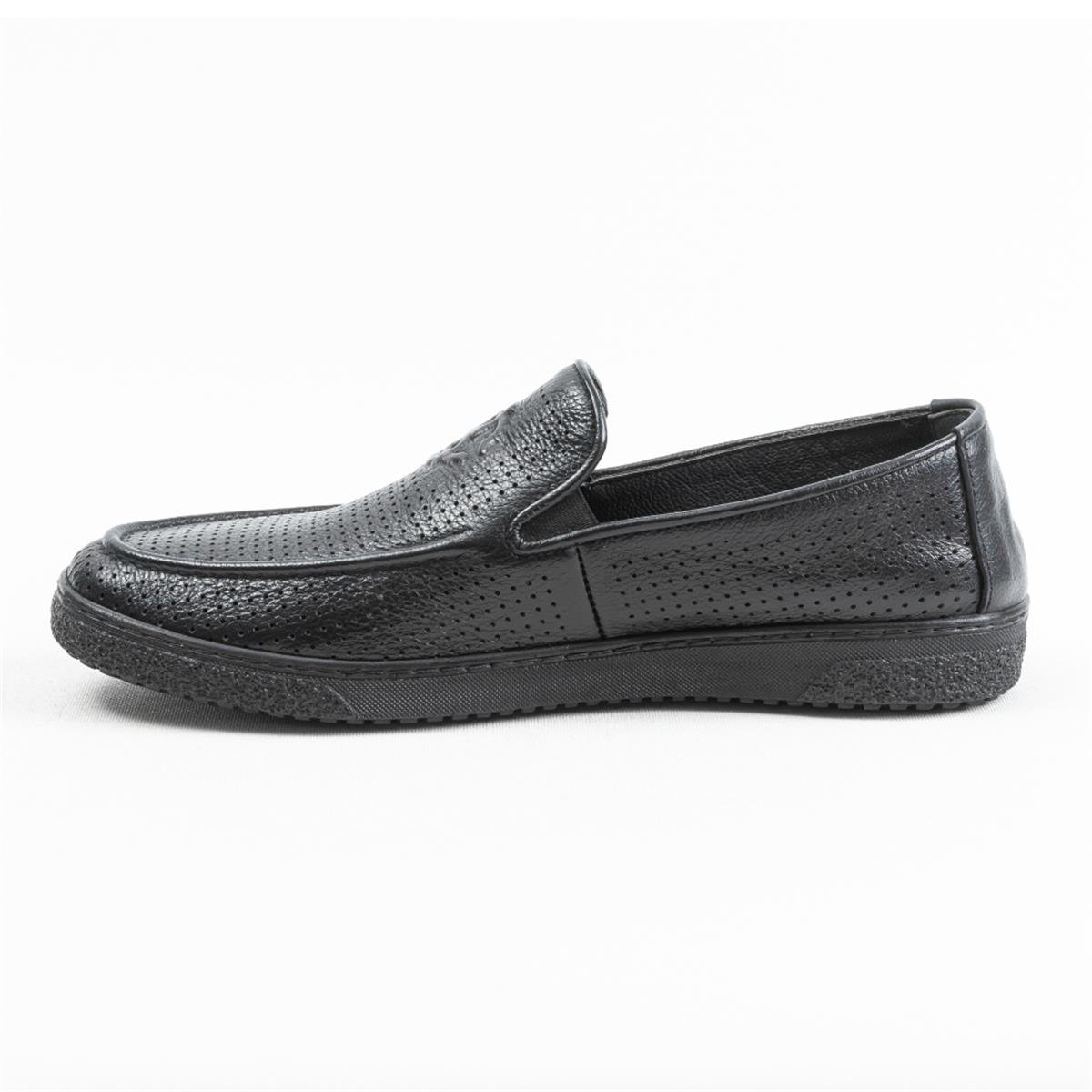 Ulus 1112 Delikli Siyah Loafer Ayakkabı