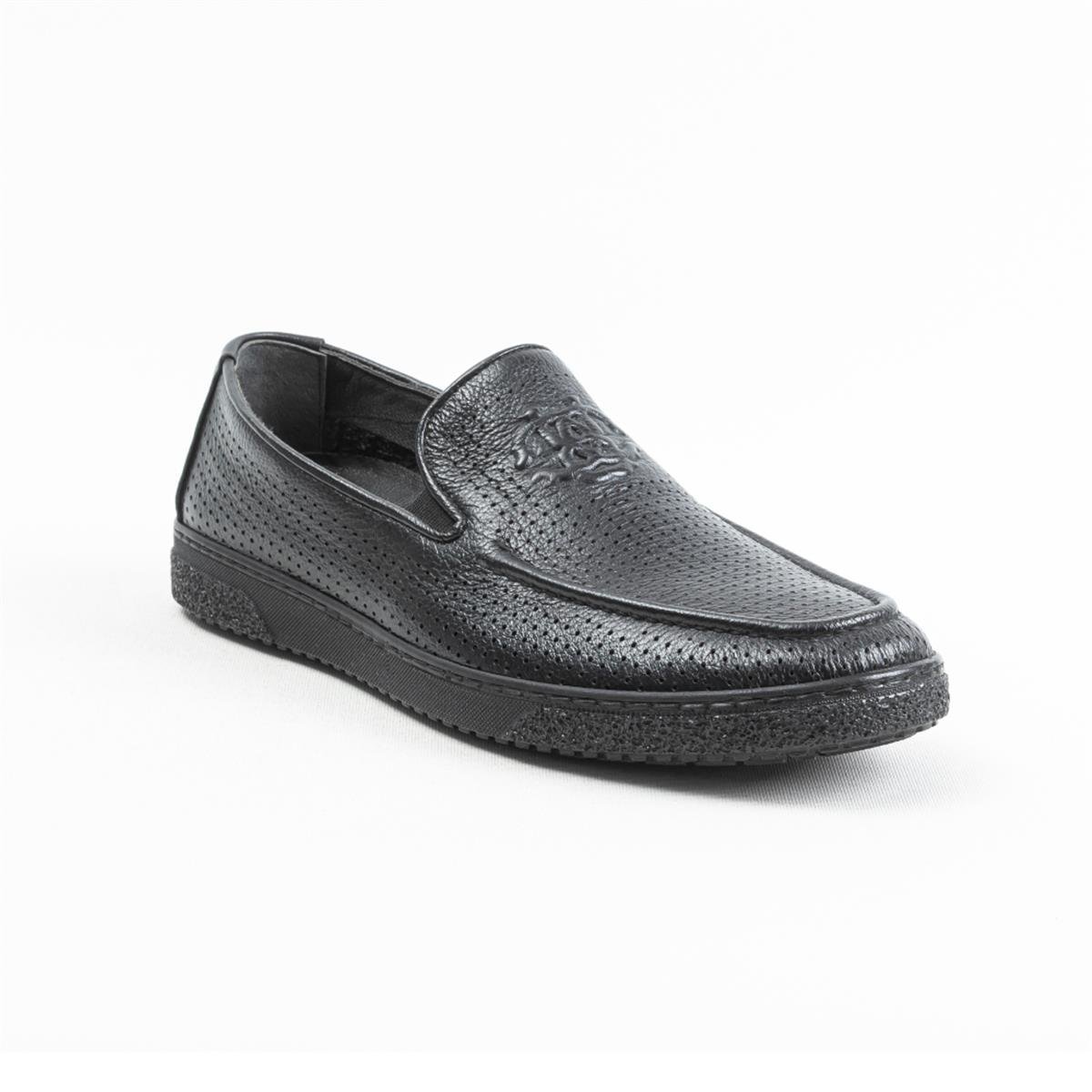 Ulus 1112 Delikli Siyah Loafer Ayakkabı