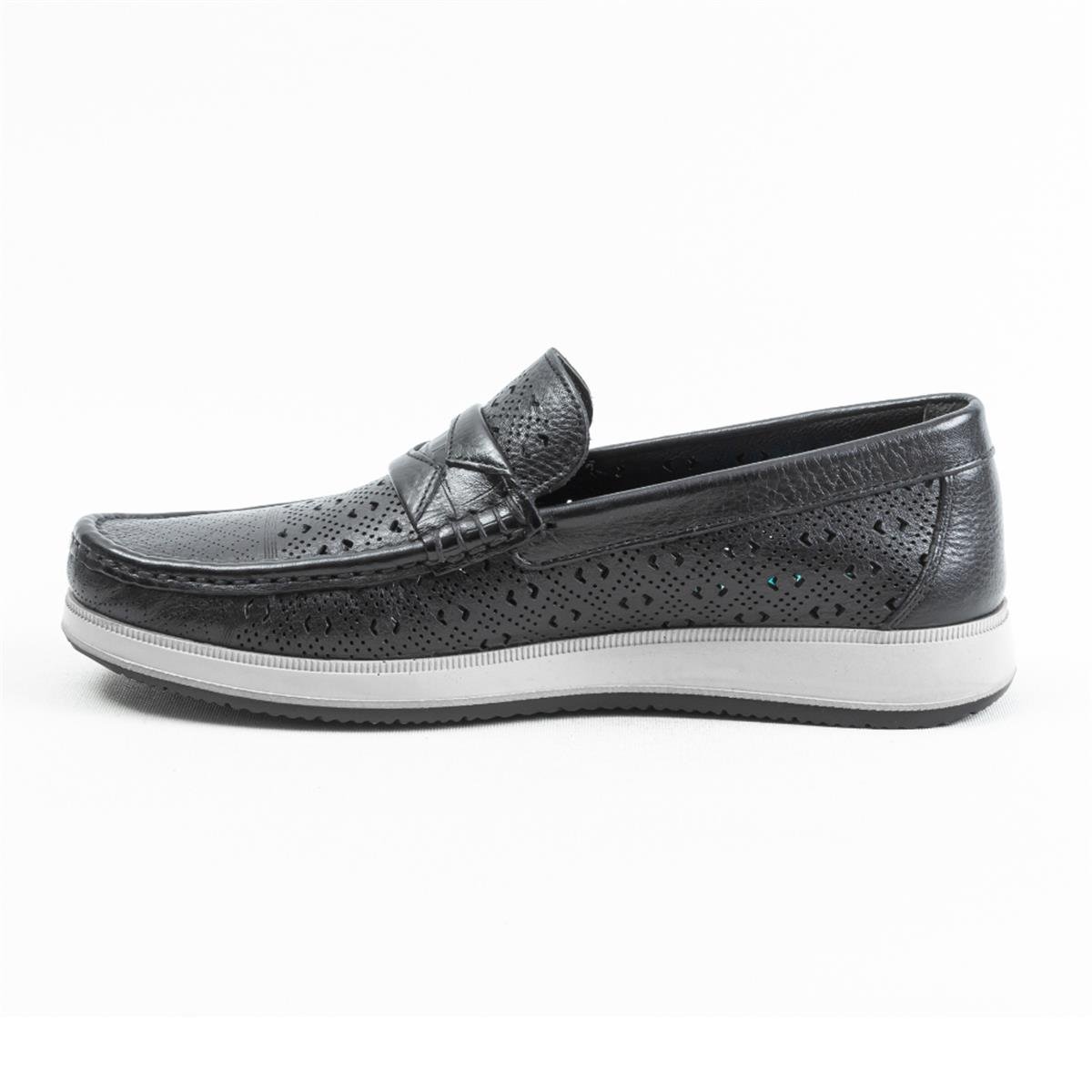Ulus 1237 Delikli Siyah Loafer Ayakkabı