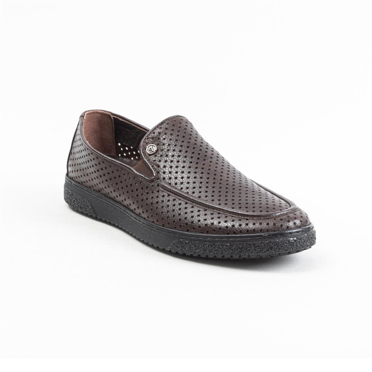 Ulus 2110 Delikli Kahve Loafer Ayakkabı