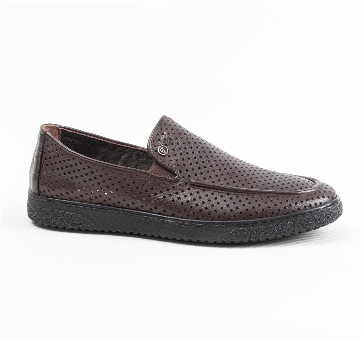 Ulus 2110 Delikli Kahve Loafer Ayakkabı