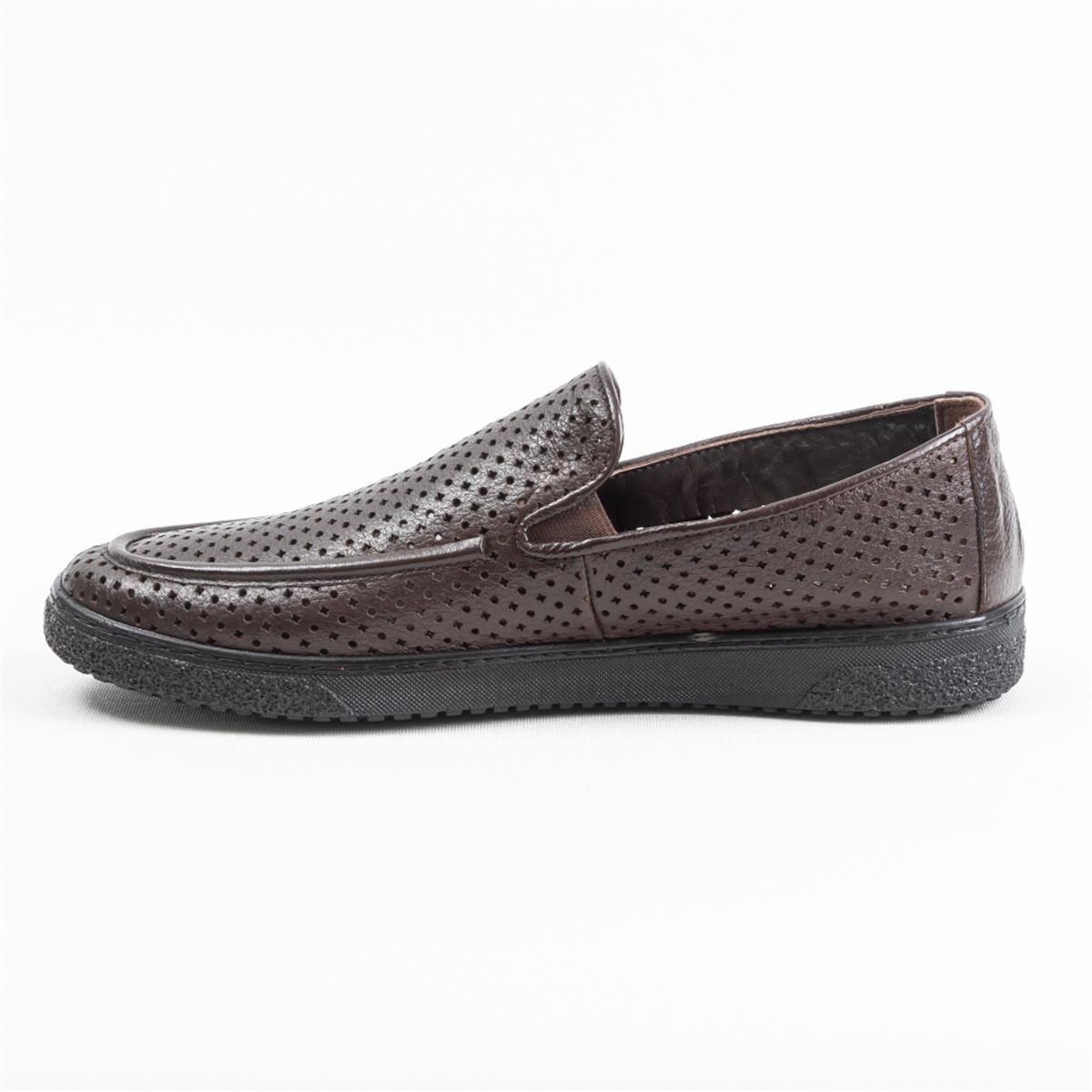 Ulus 2110 Delikli Kahve Loafer Ayakkabı