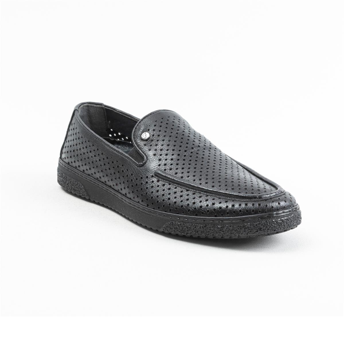 Ulus 2110 Delikli Siyah Loafer Ayakkabı