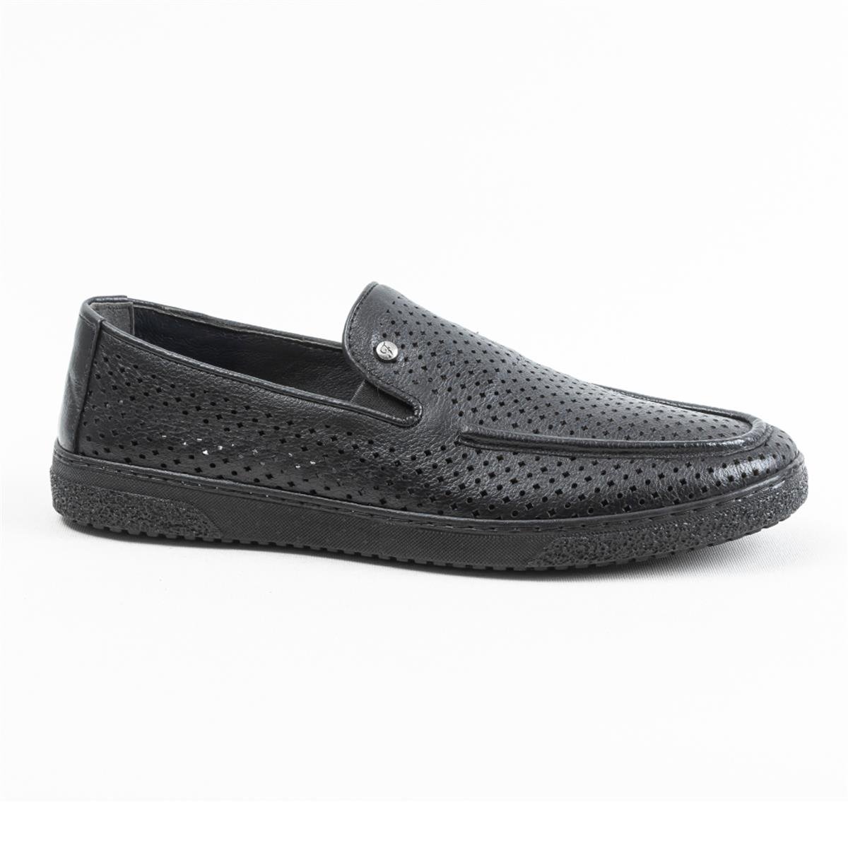 Ulus 2110 Delikli Siyah Loafer Ayakkabı