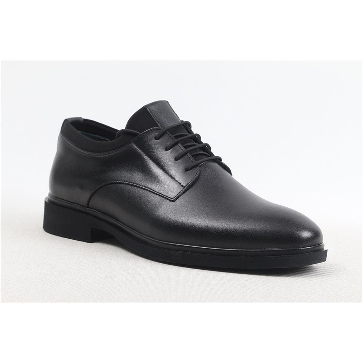 ULUS 2145-1 DÜZ BAĞLI LASTİKLİ SİYAH CASUAL AYAKKABI