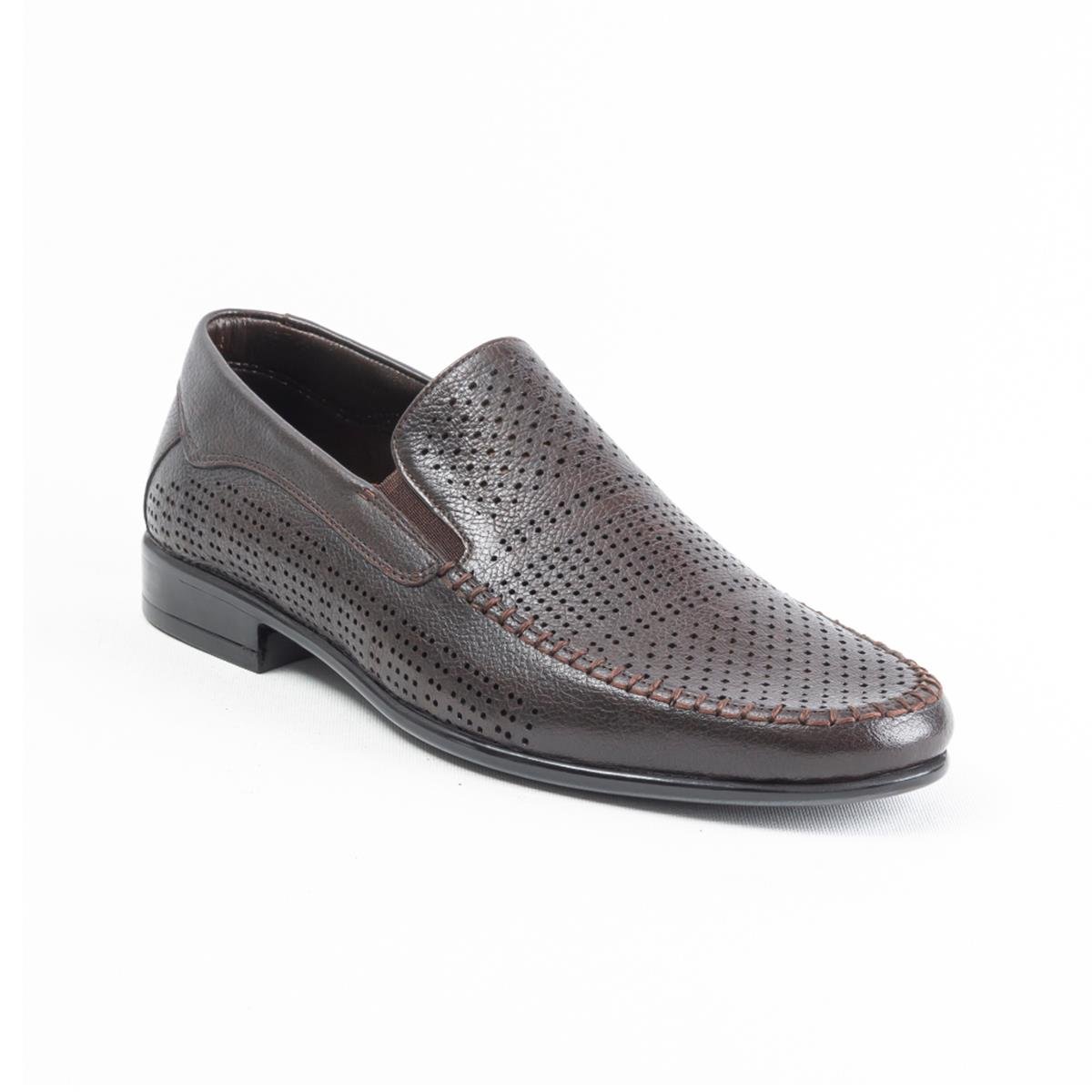 Ulus 2239 Delikli Kahve Loafer Ayakkabı