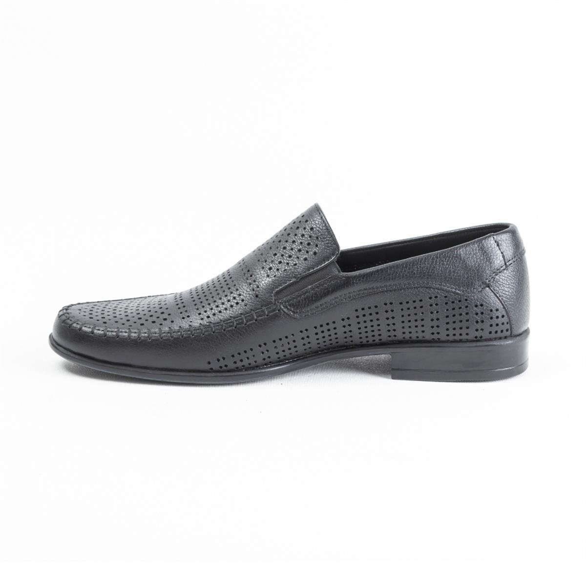 Ulus 2239 Delikli Siyah Loafer Ayakkabı
