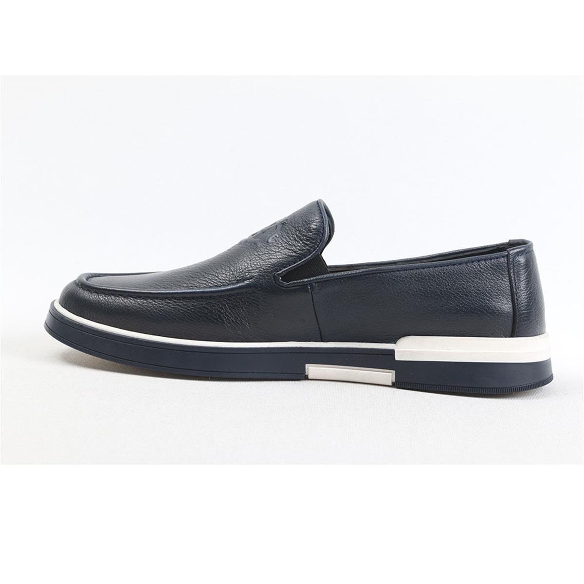 Ulus 241 Cc Baskili Lacivert Loafer Ayakkabi