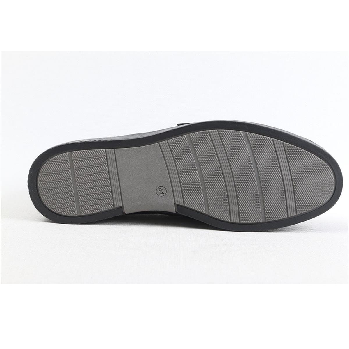 ULUS 241 CC BASKILI SİYAH LOAFER AYAKKABI