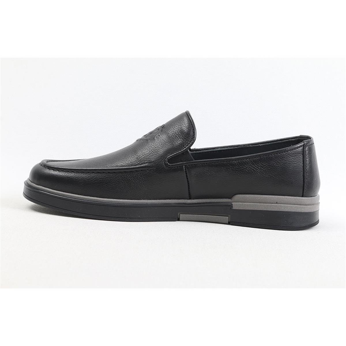 ULUS 241 CC BASKILI SİYAH LOAFER AYAKKABI