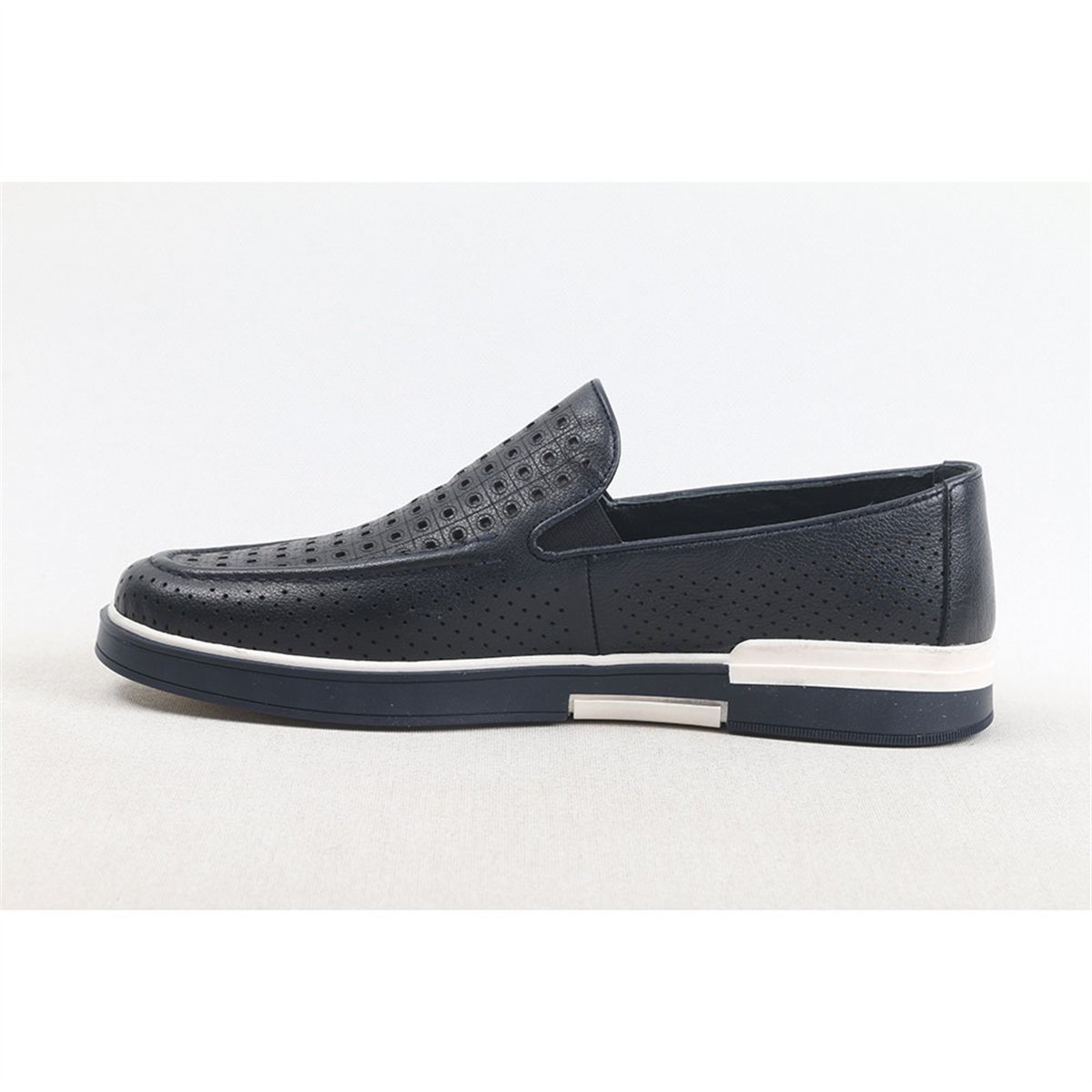 ULUS 246 FİTİLLİ DELİKLİ LACİVERT LOAFER AYAKKABI