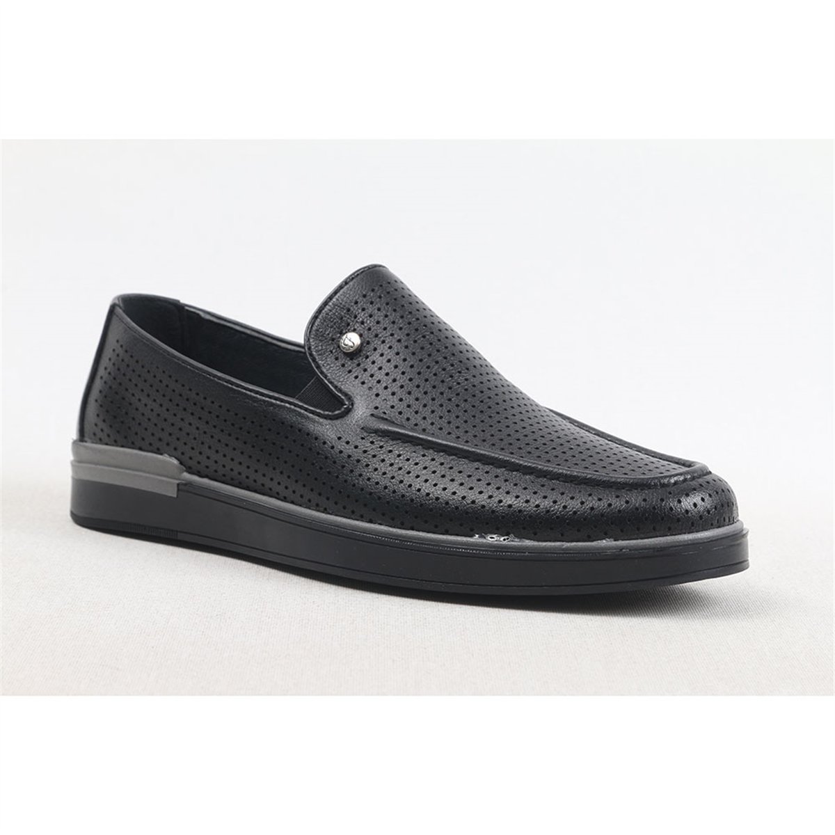 ULUS 247 FİTİLLİ DELİKLİ SİYAH LOAFER AYAKKABI