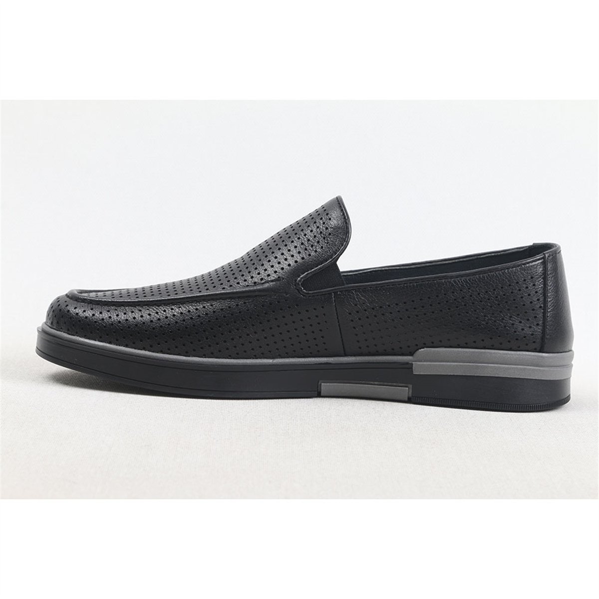 ULUS 247 FİTİLLİ DELİKLİ SİYAH LOAFER AYAKKABI