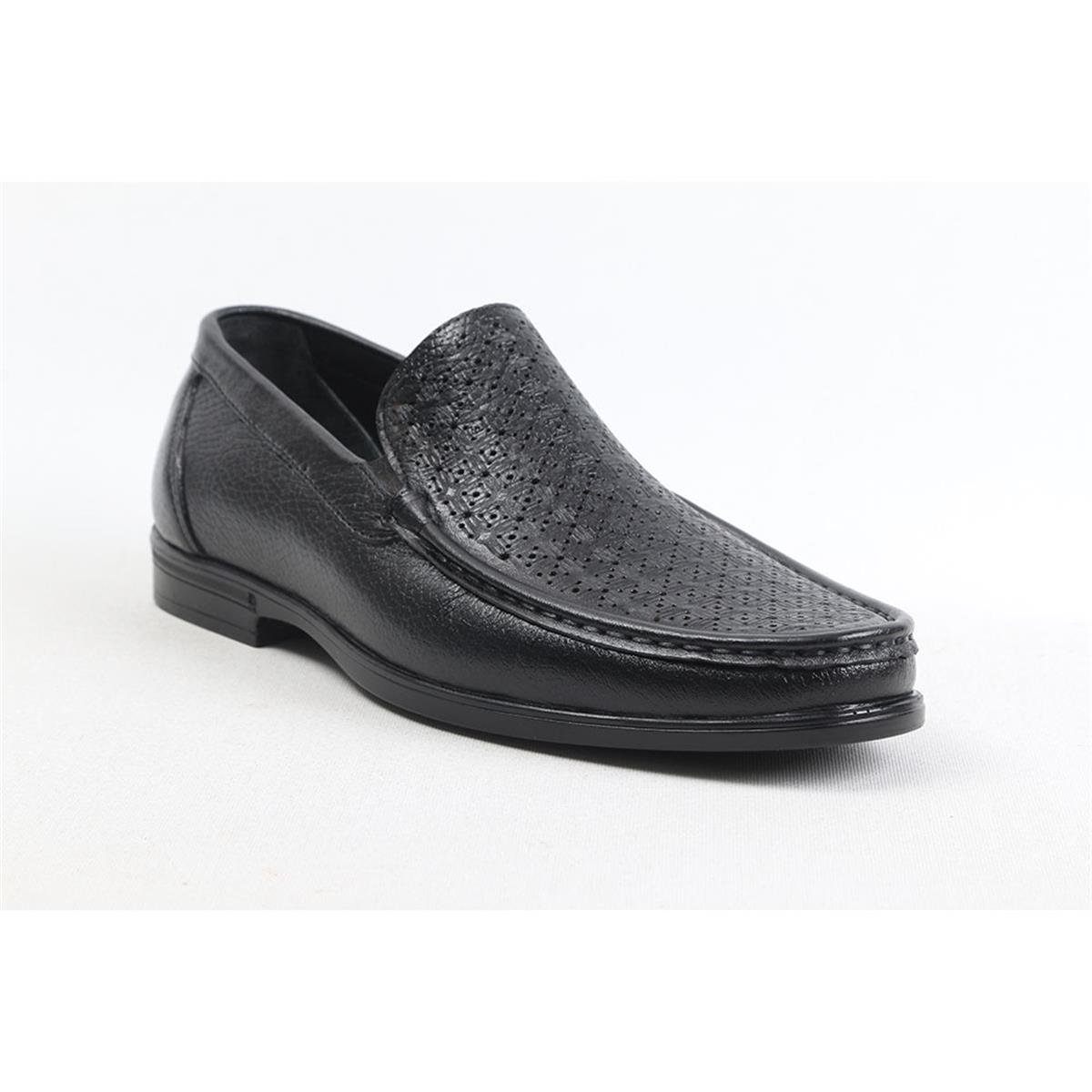 ULUS 2504 SİYAH DELİKLİ LOAFER AYAKKABI