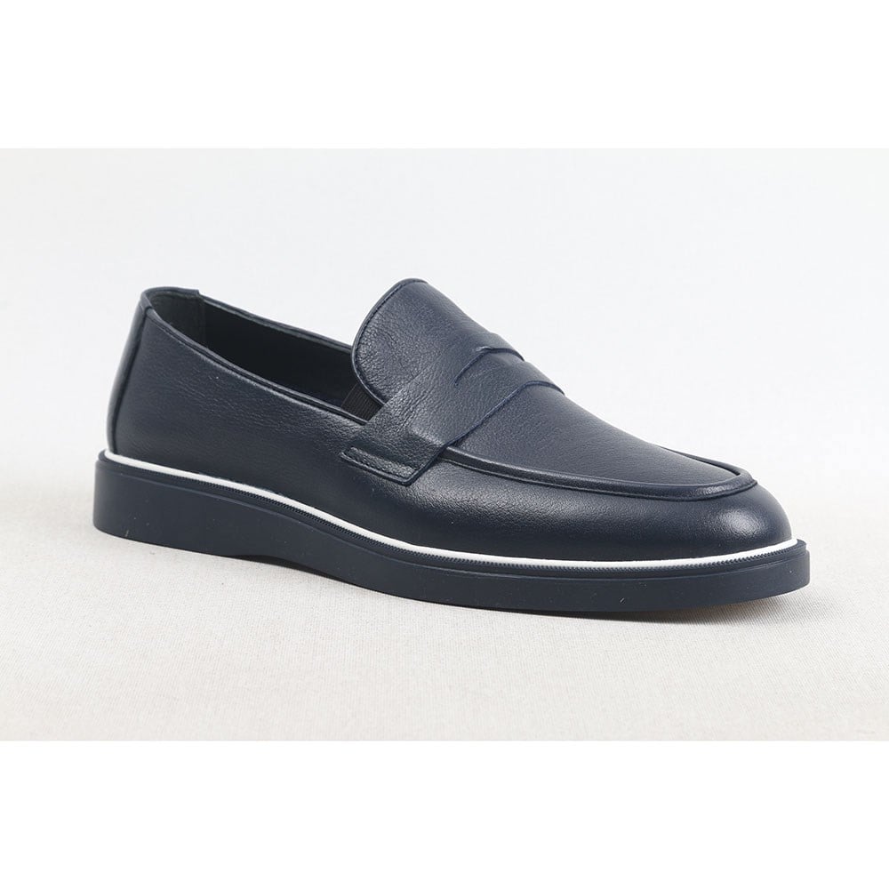 ULUS 2601 FİYONKLU LACİVERT LOAFER AYAKKABI