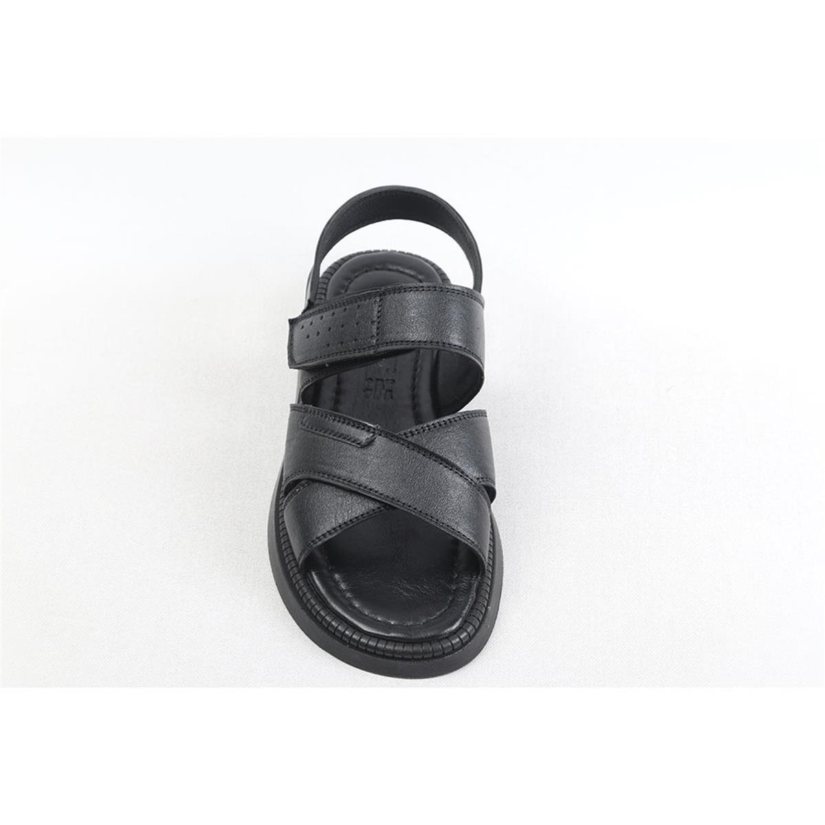 ULUS 2603 SİYAH DERİ MONTALI SANDALET