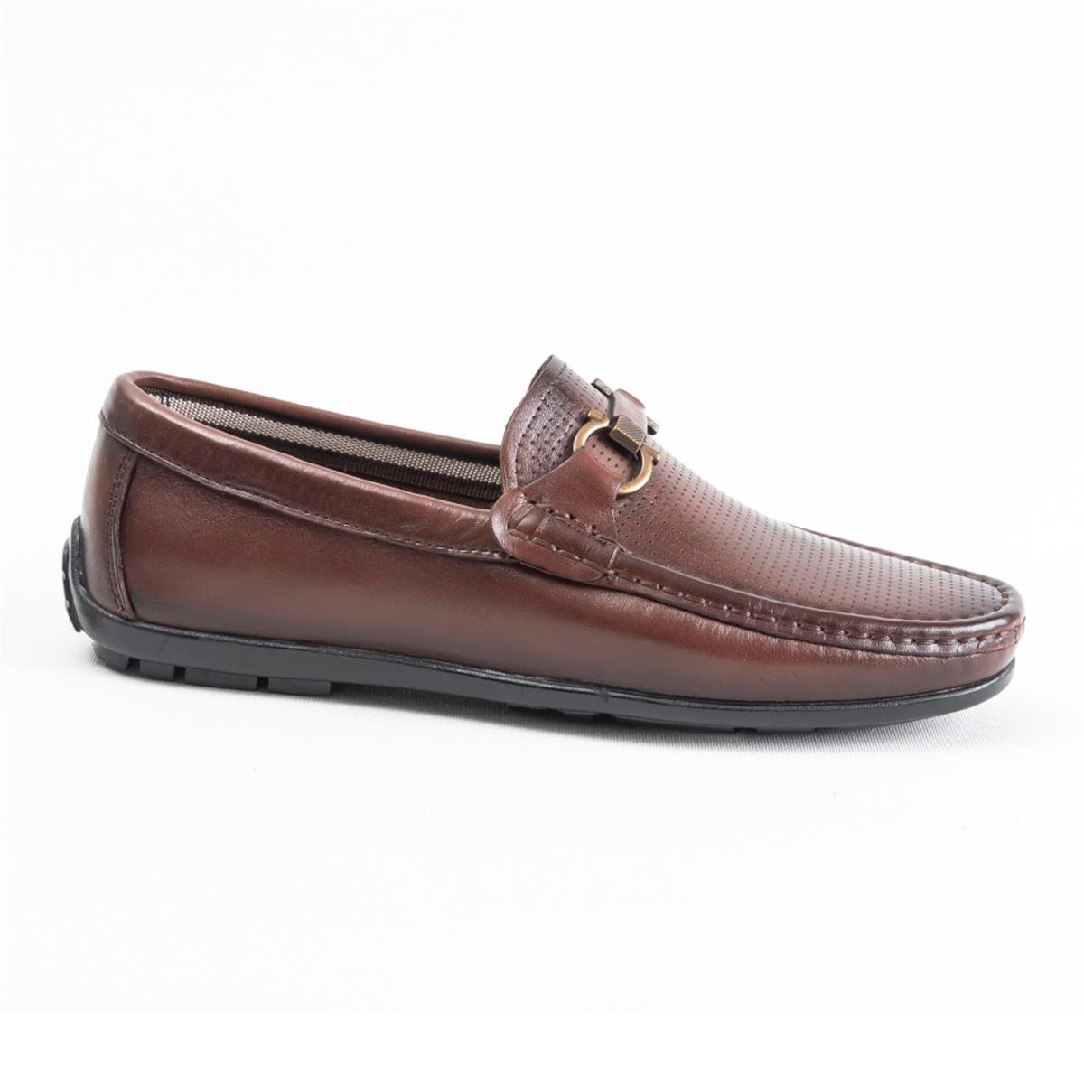 Ulus 4640 Kahve Baskılı Loafer Ayakkabı