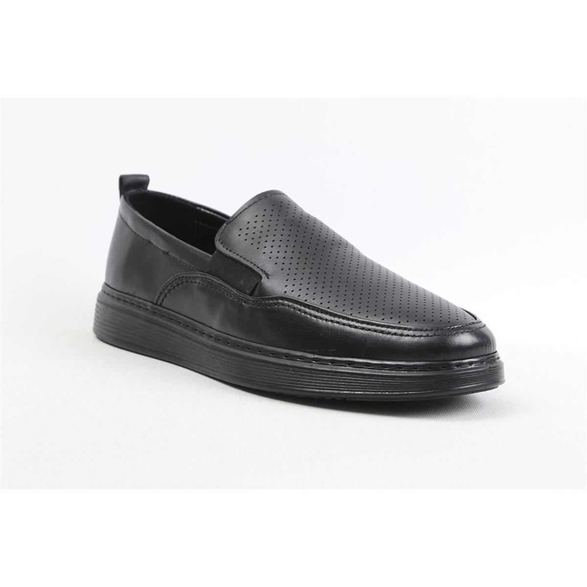 ULUS 490 DELİKLİ AYNALI SİYAH CASUAL AYAKKABI