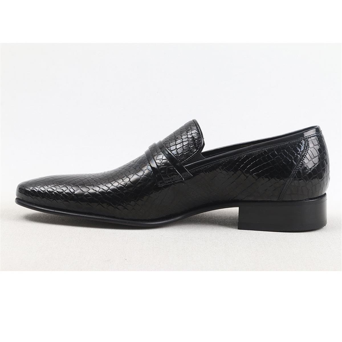 ULUS 49001 CROCO SİYAH KLASİK NEOLİT AYAKKABI