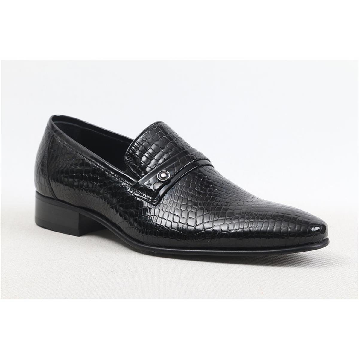 ULUS 49001 CROCO SİYAH KLASİK NEOLİT AYAKKABI