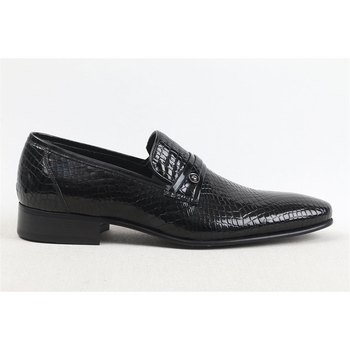 ULUS 49001 CROCO SİYAH KLASİK NEOLİT AYAKKABI