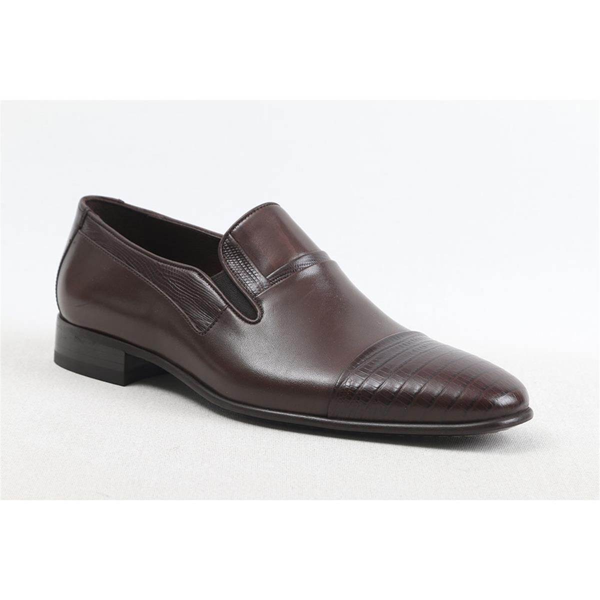 ULUS 6639 KAHVE MASKARETLİ CROCO JURDAN NEOLİT KLASİK AYAKKABI