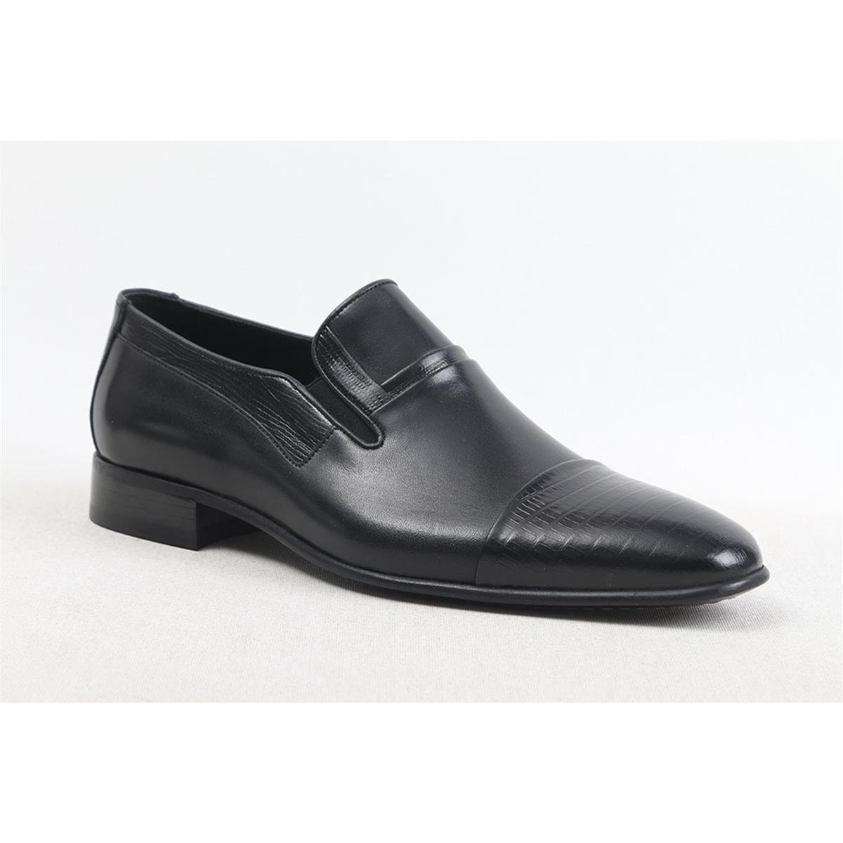 ULUS 6639 SİYAH MASKARETLİ CROCO JURDAN NEOLİT KLASİK AYAKKABI