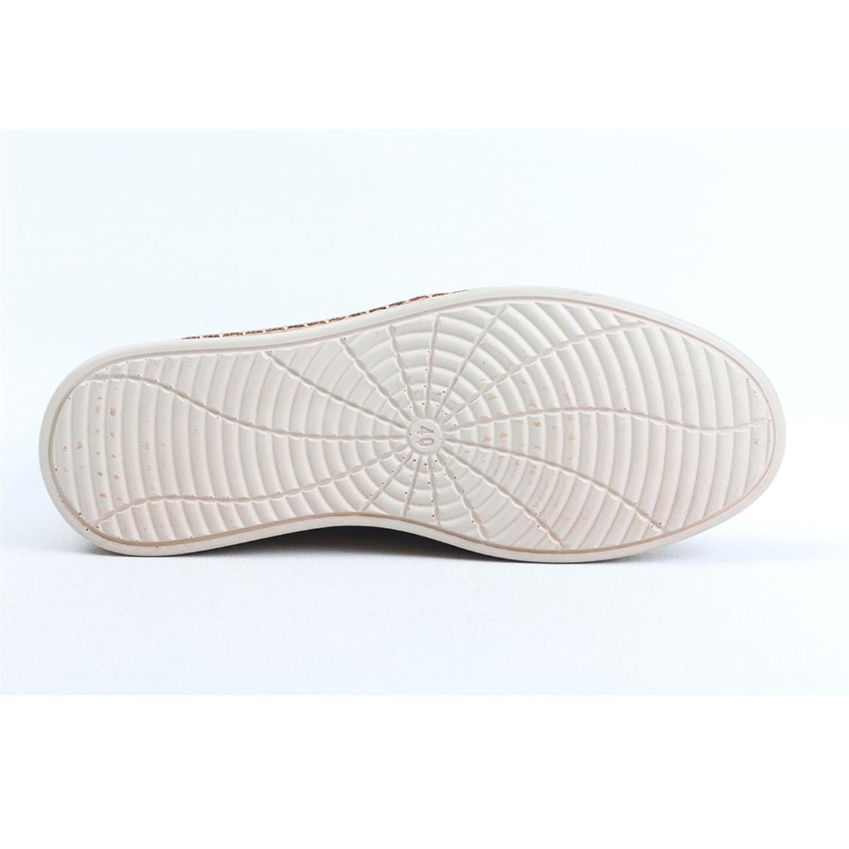 Ulus 7050 Bej Delikli Loafer Ayakkabı
