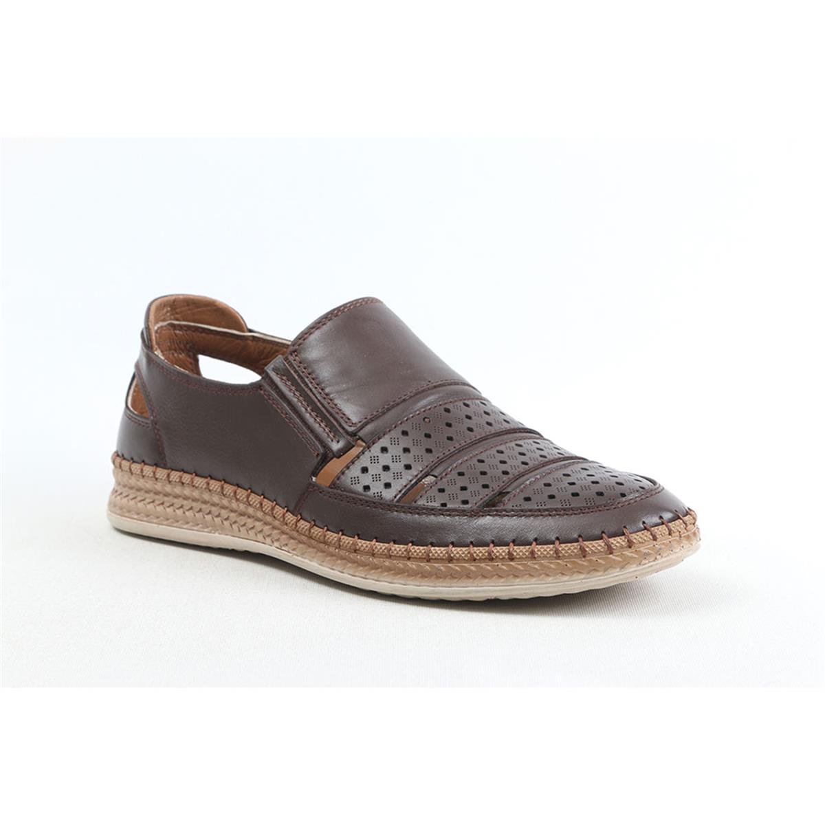 ULUS 7052 KAHVE DELİKLİ LOAFER AYAKKABI